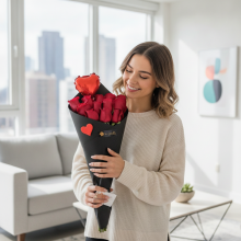 Cono del Amor 12 Rosas mas Globo