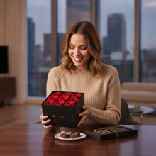 Caja por 9 Rosas Mas bombones