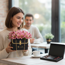 Box Cartera con Alstroemerias, Mas 15 Trufas