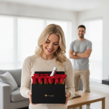 22 Rosas en Fina Caja Tu Jardin mas Champagne 187