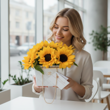 Cartera Luxury con 6 Girasoles