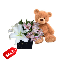 Liliums y Alstroemerias en Fina Caja Mas Oso